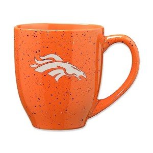 Rico Industries NFL Football Denver Broncos Alternate 16 oz Team Color Laser Engraved Speckled Ceramic Coffee Mug