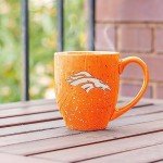 Rico Industries NFL Football Denver Broncos Alternate 16 oz Team Color Laser Engraved Speckled Ceramic Coffee Mug