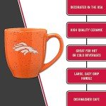 Rico Industries NFL Football Denver Broncos Alternate 16 oz Team Color Laser Engraved Speckled Ceramic Coffee Mug
