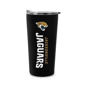 Rico Industries NFL Football Jacksonville Jaguars 18oz Soft Touch, Easy Grip Tumbler