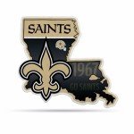 Rico Industries NFL Football New Orleans Saints State Shape Shape Cut Pennant - Home and Living Room Décor - Soft Felt EZ to Hang