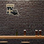 Rico Industries NFL Football New Orleans Saints State Shape Shape Cut Pennant - Home and Living Room Décor - Soft Felt EZ to Hang