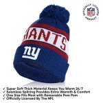 Ultra Game NFL Official Adults Unisex Super Soft Winter Beanie Knit Hat With Extra Warm Touch Screen Gloves, New York Giants, Team Color 1, 1SIZE