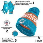 Ultra Game NFL Official Adults Unisex Super Soft Winter Beanie Knit Hat With Extra Warm Touch Screen Gloves, New York Giants, Team Color 1, 1SIZE