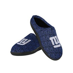 FOCO NFL New York Giants Men's Poly Knit Cup Sole Slipper, Team Color, Large (11-12)