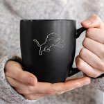 Rico Industries NFL Football Detroit Lions Main 15oz Laser Engraved Matte Black Ceramic Bistro Mug - For Hot or Cold Drinks
