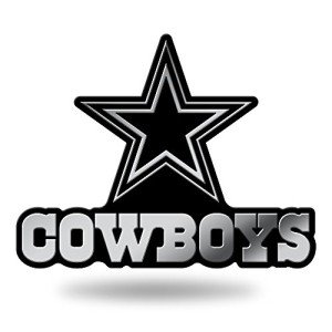 Rico Industries NFL Dallas Cowboys Chrome Finished Auto Emblem 3D Sticker, Silver