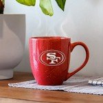Rico Industries NFL Football San Francisco 49ers Primary 16 oz Team Color Laser Engraved Ceramic Coffee Mug