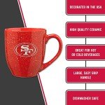 Rico Industries NFL Football San Francisco 49ers Primary 16 oz Team Color Laser Engraved Ceramic Coffee Mug