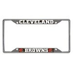 FANMATS 21370 Cleveland Browns Chrome Metal License Plate Frame, Team Colors, 6.25in x 12.25in