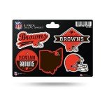 Rico Industries NFL Cleveland Browns 5-Piece Die-Cut Decal Sheet, Small, Cleveland Browns