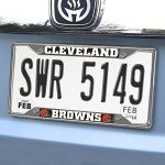 FANMATS 21370 Cleveland Browns Chrome Metal License Plate Frame, Team Colors, 6.25in x 12.25in