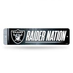 Rico Industries NFL Football Las Vegas Raiders Metal Street Sign 4" x 15" Home Décor - Bedroom - Office - Man Cave
