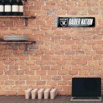 Rico Industries NFL Football Las Vegas Raiders Metal Street Sign 4" x 15" Home Décor - Bedroom - Office - Man Cave