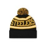 FOCO Pittsburgh Steelers NFL Logo Stripe Pom Beanie Hat, Team Color