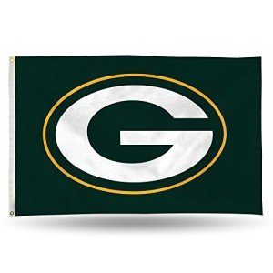 Rico Industries NFL Football Green Bay Packers Green 3' x 5' Banner Flag