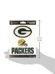 Rico Industries NFL Die Cut Triple Spirit Sticker Sheet, Green Bay Packers , 5 x 7-inches, One Size, Primary, 3-Piece