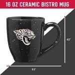 Rico Industries NFL Football Jacksonville Jaguars Primary 16 oz Team Color Laser Engraved Ceramic Coffee Mug