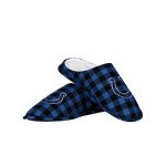 FOCO Men's NFL Indianapolis Colts Sherpa Lined Buffalo Check Memory Foam Slippers, X-Large (13-14)