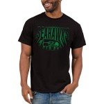 Junk Food Standard Classic Crew Neck, Authentic Details, Unisex Fit, Seattle Seahawks-Black Large