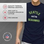 Team Fan Apparel NFL Adult Gameday T-Shirt - Cotton Blend - Tagless - Semi-Fitted - Unleash Your Team Spirit During Game Day (Seattle Seahawks - Navy, Large)