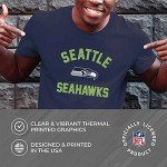 Team Fan Apparel NFL Adult Gameday T-Shirt - Cotton Blend - Tagless - Semi-Fitted - Unleash Your Team Spirit During Game Day (Seattle Seahawks - Navy, Large)