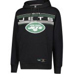 Ultra Game NFL Men's Super Soft Supreme Pullover Hoodie Sweatshirt, New York Jets, Black, Large