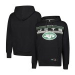 Ultra Game NFL Men's Super Soft Supreme Pullover Hoodie Sweatshirt, New York Jets, Black, Large