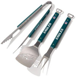 YouTheFan NFL Philadelphia Eagles Spirit Series 3-Piece BBQ Set Stainless Steel, 22" x 9"