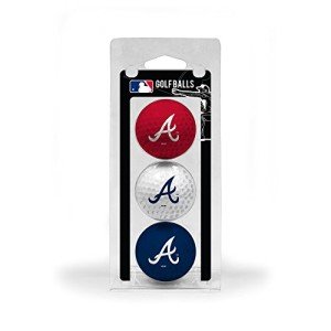 Team Golf MLB Atlanta Braves 3 Golf Ball Pack Regulation Size Golf Balls, 3 Pack, Full Color Durable Team Imprint