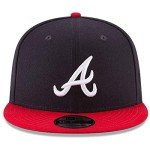 New Era 9Fifty MLB Atlanta Braves Basic Navy/Red Snapback Hat 11591082 One Size
