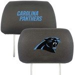 FANMATS 21365 Carolina Panthers Embroidered Head Rest Cover Set - 2 Pieces,Black