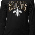 Junk Food Clothing x NFL - New Orleans Saints - Bold Logo - Unisex Adult Long Sleeve T-Shirt for Men and Women - Size Large