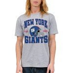 Junk Food Clothing x NFL - New York Giants - Team Helmet - Unisex Adult Short Sleeve Fan T-Shirt for Men and Women - Size Large