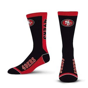 For Bare Feet NFL SAN FRANCISCO 49ERS MVP Crew Sock Team Color Large