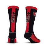 For Bare Feet NFL SAN FRANCISCO 49ERS MVP Crew Sock Team Color Large