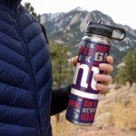 Rico Industries NFL Football New York Giants 22oz Stainless Steel Tumbler with Lid - Great For Coffee, Tea, Water or Cocktails