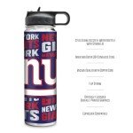 Rico Industries NFL Football New York Giants 22oz Stainless Steel Tumbler with Lid - Great For Coffee, Tea, Water or Cocktails
