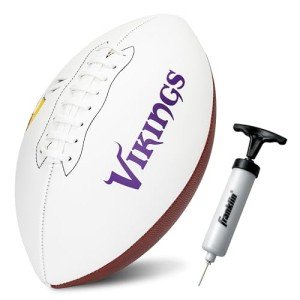 Franklin Sports NFL Minnesota Vikings Autograph Football - Official Size White Panel Souvenir Football for Autographs + Signatures - NFL Team Fan Shop Memorabilia Football for Display