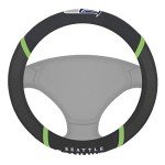 FANMATS NFL - Seattle Seahawks Embroidered Steering Wheel Cover , Black, Universal 15" Diameter