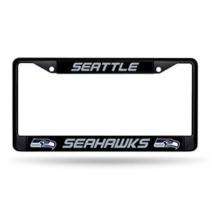 Rico Industries NFL Football Seattle Seahawks Black Chrome Frame with Plastic Inserts 12" x 6" Car/Truck Auto Accessory