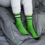 For Bare Feet NFL Youth 4 Stripe Deuce Crew Sock, Seattle Seahawks, One Size