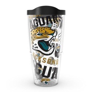 Tervis Made in USA Double Walled NFL Jacksonville Jaguars Insulated Tumbler Cup Keeps Drinks Cold & Hot, 24oz, All Over