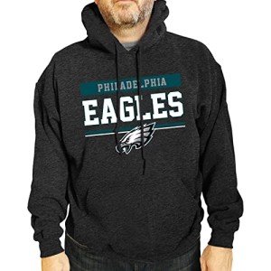 Team Fan Apparel NFL Adult Gameday Charcoal Hooded Sweatshirt - Cotton & Polyester - Stay Warm & Represent Your Team in Style (Philadelphia Eagles - Charcoal, Large)