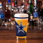 Rico Industries NFL Football Dallas Cowboys 16 oz Pint Glasses with Digitally Printed Logo, Practical Set of 2 Classic Drinking Glasses, for Fans, Dishwasher Safe