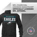 Team Fan Apparel NFL Adult Gameday Charcoal Hooded Sweatshirt - Cotton & Polyester - Stay Warm & Represent Your Team in Style (Philadelphia Eagles - Charcoal, Large)