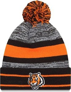 New Era Unisex-Adult NFL Official Sport Knit Classic Cuffed Knit Pom Beanie Hat (Cincinnati Bengals), One Size
