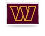 Rico Industries NFL Washington Commanders Primary 3' x 5' Banner Flag 3' x 5' Banner Flag Single Sided - Indoor or Outdoor - Home Décor