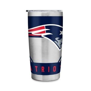 Rico Industries NFL Football New England Patriots 20oz Stainless Steel Tumbler with Lid - Great For Coffee, Tea, Water or Cocktails