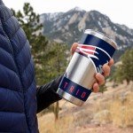 Rico Industries NFL Football New England Patriots 20oz Stainless Steel Tumbler with Lid - Great For Coffee, Tea, Water or Cocktails